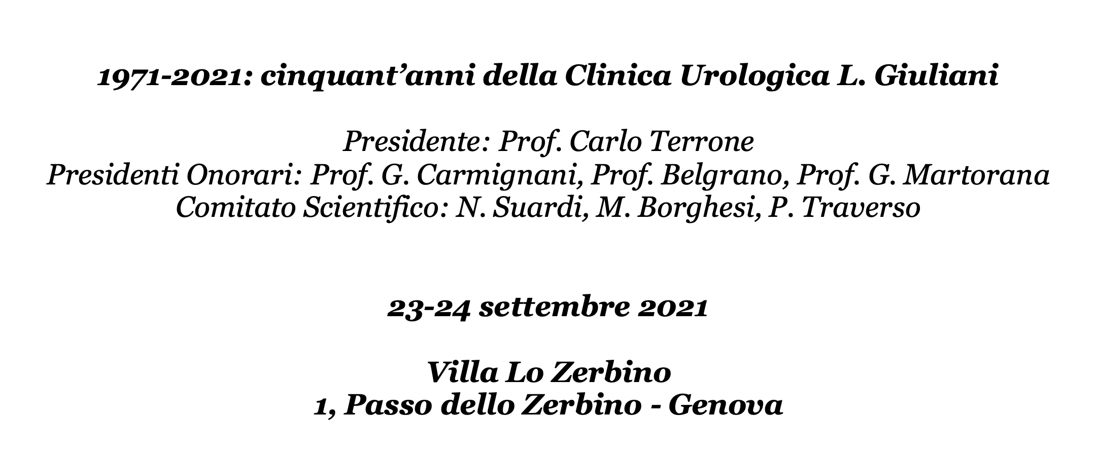 1971-2021: cinquant’anni della Clinica Urologica L. Giuliani